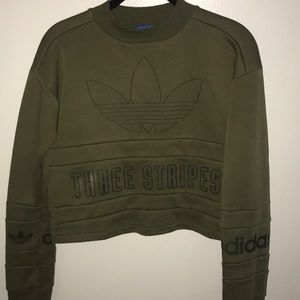 Olive green adidas crew neck